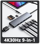 USB C HUB for iPad Pro 9-in-1 Adapter iPad Pro 2021 2020 12.9 11 inch iPad Air 5 4 Docking Statio...