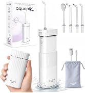 Aquapik Mini Portable Water Flosser for Travel, Cordless Oral Irrigator Ideal for Braces, Implant...