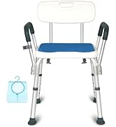 ELAORY Shower Chair for Inside Shower 350LB, Anti-Slip Bath Chair with Arms and Back, Bath Seat w...