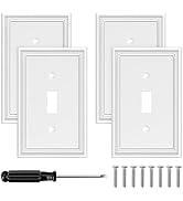 White Modern Decorative Wall Plate Light Switch Cover Decorator Outlet Covers Rocker Switch Plate...