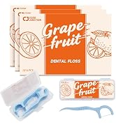 Code Junction Travel Dental Floss Picks, Grapefruit Flavor, Flosser for Adults, 120 Count (3 Boxe...