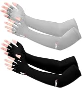 Qeedy 2 Pairs UV Protection Gloves - Non Slip Sun Protection Gloves Sunblock Gloves Summer Outdoo...