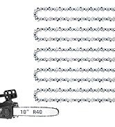 5 Pack 10 Inch Chainsaw Chain 3/8"LP Pitch .043" Gauge 40 Drive Links, Fit for Worx WG322, LCS102...