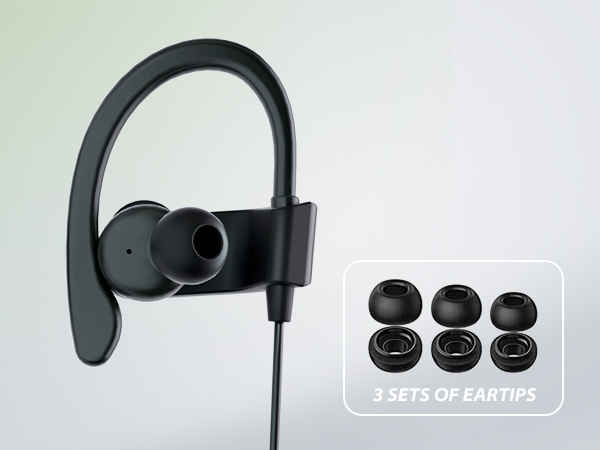 Avantree E171 has three sizes of earbud tips. 