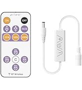 MIWISE RF Remote Dimmer for Single Color LED Strip Lights,13-Key Wireless Remote and in-line Cont...
