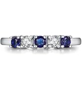 AILAAILA 5 Stone Birthstone Rings for Kids Teens Girls Women Size 2-9 Stainless Steel Birthday Mo...