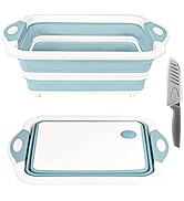Rottogoon Collapsible Cutting Board, Foldable Chopping Board with Colander, Multifunctional Kitch...