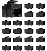 VANDESAIL 20 Pack CAT6A RJ45 Keystone Couplers, Ethernet Keystone Jack Female to Female RJ45 Coup...