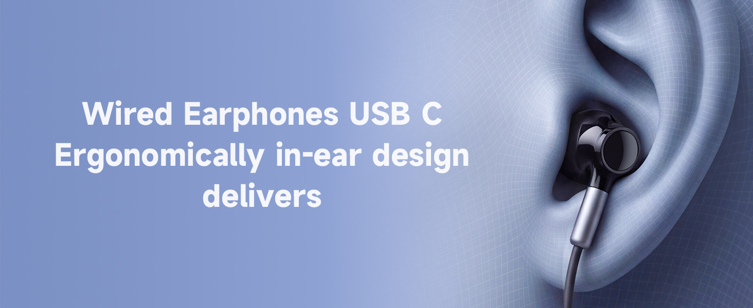 USB C Headphones for iPhone 17 16 15 Pro Max Plus Wired Earbuds USB C In Ear Earphones