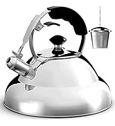 Willow &amp; Everett Whistling Tea Kettle for Stove Top - 2.75 Quart Tea Pots for Stove Top w/ Stainl...