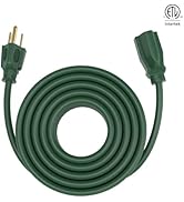 50FT Outdoor Green Extension Cord, 16/3 Gauge Flexible Cold-ResistarAppliance Cord Outside, 13A 1...