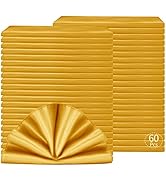 60 Pack Satin Napkins Satin Soft Dinner Napkins Square Table Napkins Washable Oversized Hemmed Ta...