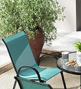 Giantex Patio Chairs Set of 2, Stackable Outdoor Dining Chairs with Breathable &amp; Quick-Dry Fabric...