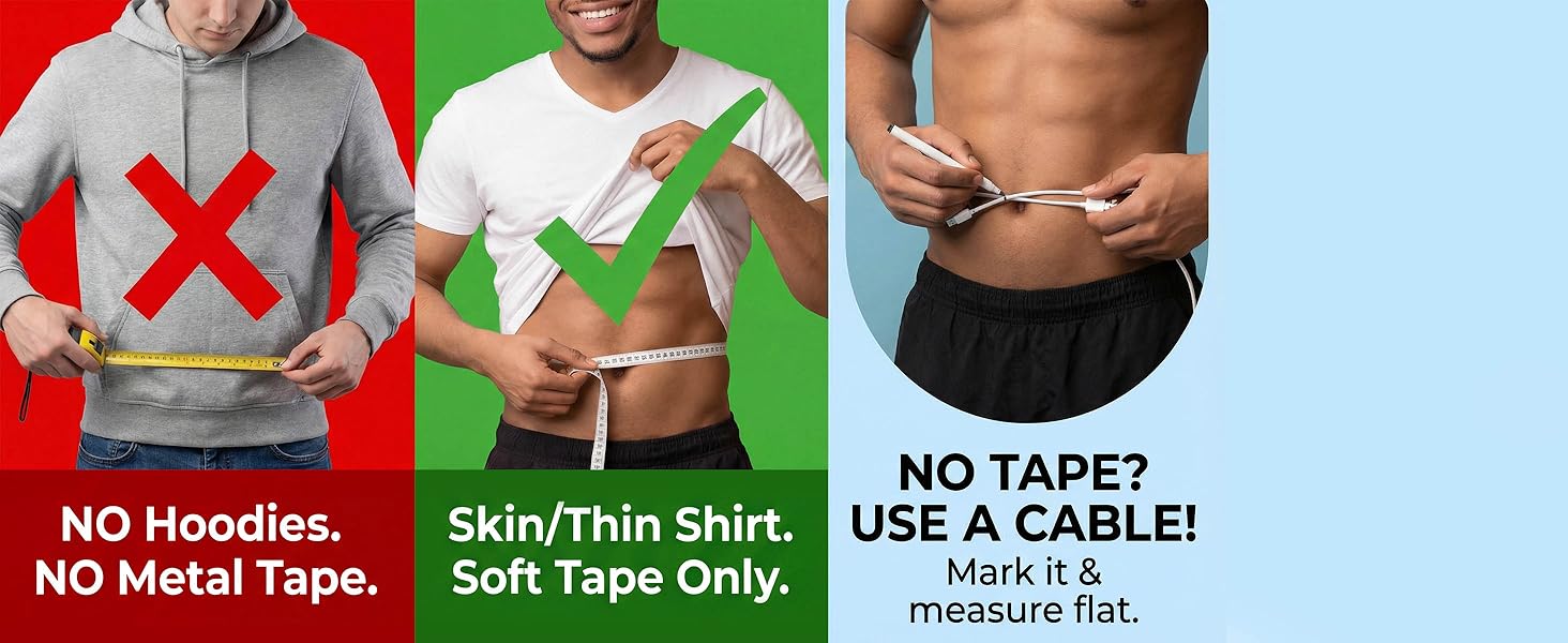 How to measure for Sparthos back brace for lower back pain using a soft tape or cable on skin