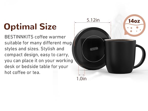 Smart Coffee Warmer, BESTINNKITS Auto OnOff Gravity-Induction Mug Warmer