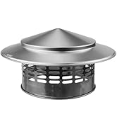 Semetall Round Chimney Cap,6 Inch Cone Top Chimney Cap,304 Stainless Steel Chimney Cover,Stove Pi...