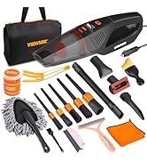 Car Cleaning Kit 19Pcs, Car Interior Detailing Kit with 12000PA High Power Handheld 12V Corded Va...