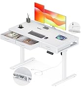 AODK Electric Standing Desk with Drawers, 47 Inch Height Adjustable Small Desk with Power Outlets...