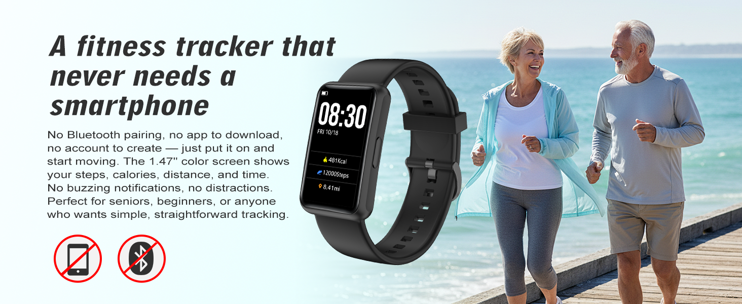 Fitness Tracker No Bluetooth No APP
