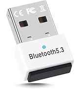 GAROGYI USB Bluetooth 5.3 Adapter for PC Supports Windows 11/10/8.1/7,Plug &Play For Win11/10, Mi...
