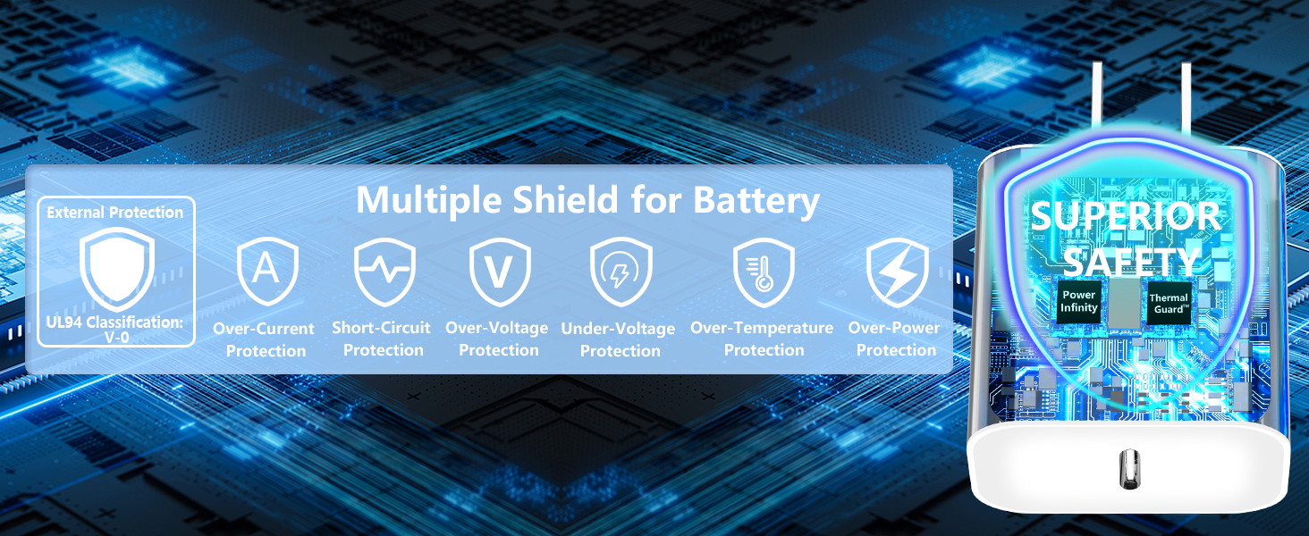 MFi Certified iPhone 16 Charger Fast Charging 2Pack 20W USB C Power Adapter Type C Wall Charge Block