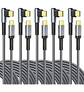 OKRAY USB C Cable 10ft, 5-Pack iPhone 15 Charger Cord USB c to c 90 Degree Angle Type C Android C...