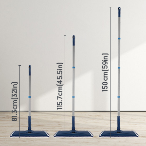 three floor mop stands in a row