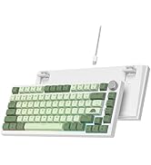Ussixchare 75% Mechanical Gaming Keyboard 82 Keys Matcha Keyboard Hot Swappable Wired Gasket Keyb...
