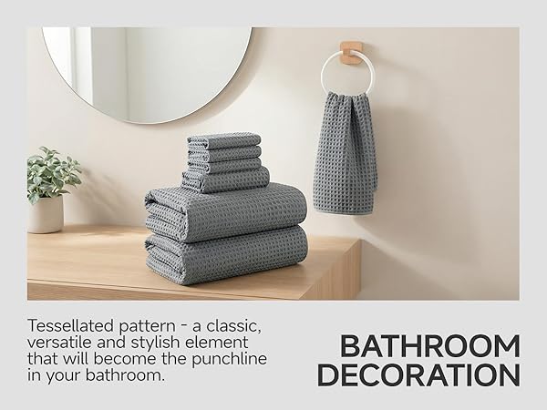 waffle wave bath towels