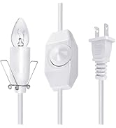 White Extension Cord with Switch, 18AWG 125V 2A 200W, 6ft Himalayan Salt Lamp Cord with Dimmer Sw...