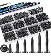 mxuteuk 185PCS #8 Black Wood Screws,Phillips Modified Truss Head Black Screws for Wood,410 Stainl...
