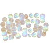 100Pcs 8mm Matte Crystal Glass Beads Mermaid Aurora Beads Moonstone Beads Bead Assortments for Je...