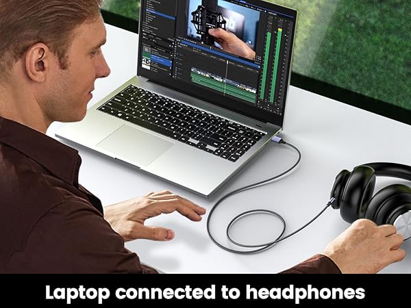 USB Male to 3.5mm AUX Stereo Audio Cable