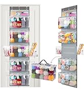 Katech Hanging Yarn Storage Organizer, Over The Door Storage w/Large Capacity Knitting Bag, Yarn ...