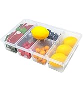 MANO Large Divided Snackle Box Carcuterie Container Compartment Refrigerator Organizer Bins for F...