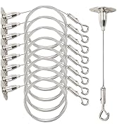 ELFULLY 8 Pcs Adjustable Hanging Wire, 6.56 ft Picture Wire, Heavy Duty Stainless Steel Rope with...