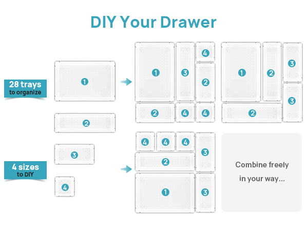 28 pcs drawer organizer