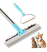 JOYMOOP 2 PCS Carpet Rake for Pet Hair Removal, 63" Adjustable Long Handle Carpet Rake and Short ...