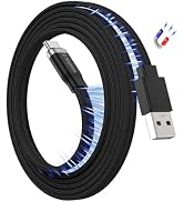 Magtame Magnetic Coiled USB A to USB C Cable 27W, 3.3FT Self-Coiling Charging Cable, Flat Tangle-...