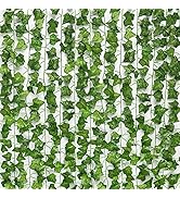 JPSOR 24pcs Fake Vines Fake Ivy Leaves Artificial Ivy, Ivy Garland Greenery Vines for Bedroom Dec...