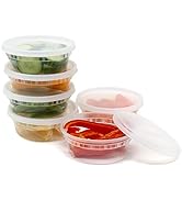 Plastic Food Storage Containers with Airtight Lids 8 oz. - BPA Free, Restaurant Deli Cups, Foodsa...