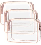 PACKISM TSA Approved Toiletry Bag, Clear Makeup Bag Waterproof Quart Size Bag, Travel Makeup Cosm...