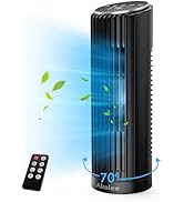 Abolee Tower Fan, 23ft/s Desk Fan with Remote, 70° Oscillating, Standing Table Fan with 4 Speeds,...