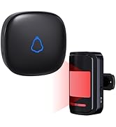 Wireless Motion Sensor Alarm Indoor, 1 PIR Detector + 1 Receiver, Movement Activated Doorbell Chi...