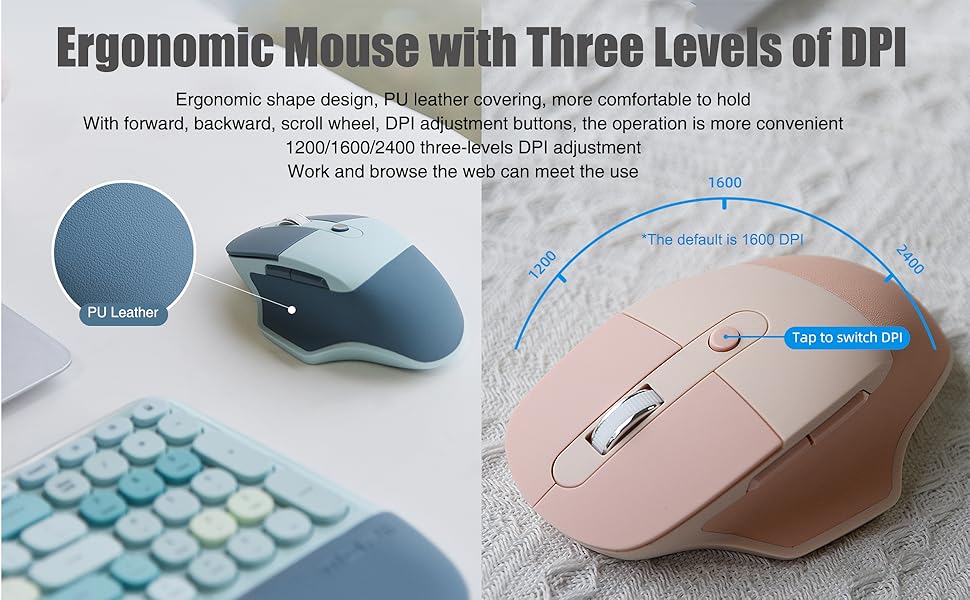 Ergonomic Mouse with Three Levels of DPI 