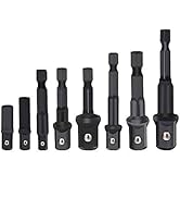 HORUSDY 8-Piece Impact Sockets Adapter Sets, Hex Shank 1/4" 3/8" 1/2"