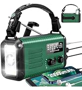 Emergency Weather Radio, 20000mAh/74000mWh Crank Radios, Solar Battery Powered Radio with AM/FM/N...