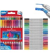 Faber-Castell Glitter Double-Ended Felt Tip Markers, 20-Pack | Dual-Tip Glitter Pens for Kids | F...