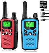 Rechargeable Walkie Talkies Long Range, Walky Talky VOX with 22 FRS Channels,99 Privacy Codes Two...