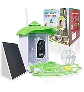 Bird Feeder with Camera,AI Identify Birds Species,Solar Powered,Auto Record Videos in Backyard,In...